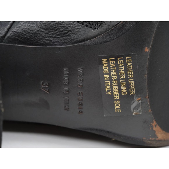 Latitude Femme Ankle Boots Womens 7 Black Leather Cap Toe Zip Heeled Booties - Picture 11 of 12